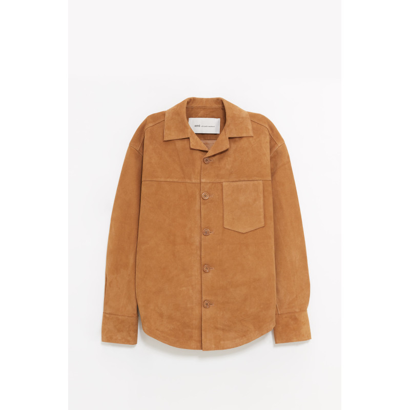 AMI CARAMEL BUTTONED OVERSHIRT